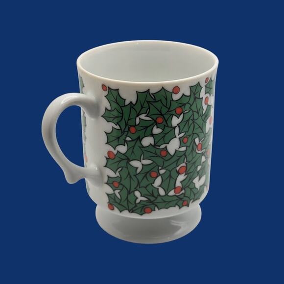 Kurt Adler Christmas Victorian Print Santa Claus Holiday Cup Mug Holly Berries - Picture 11 of 13
